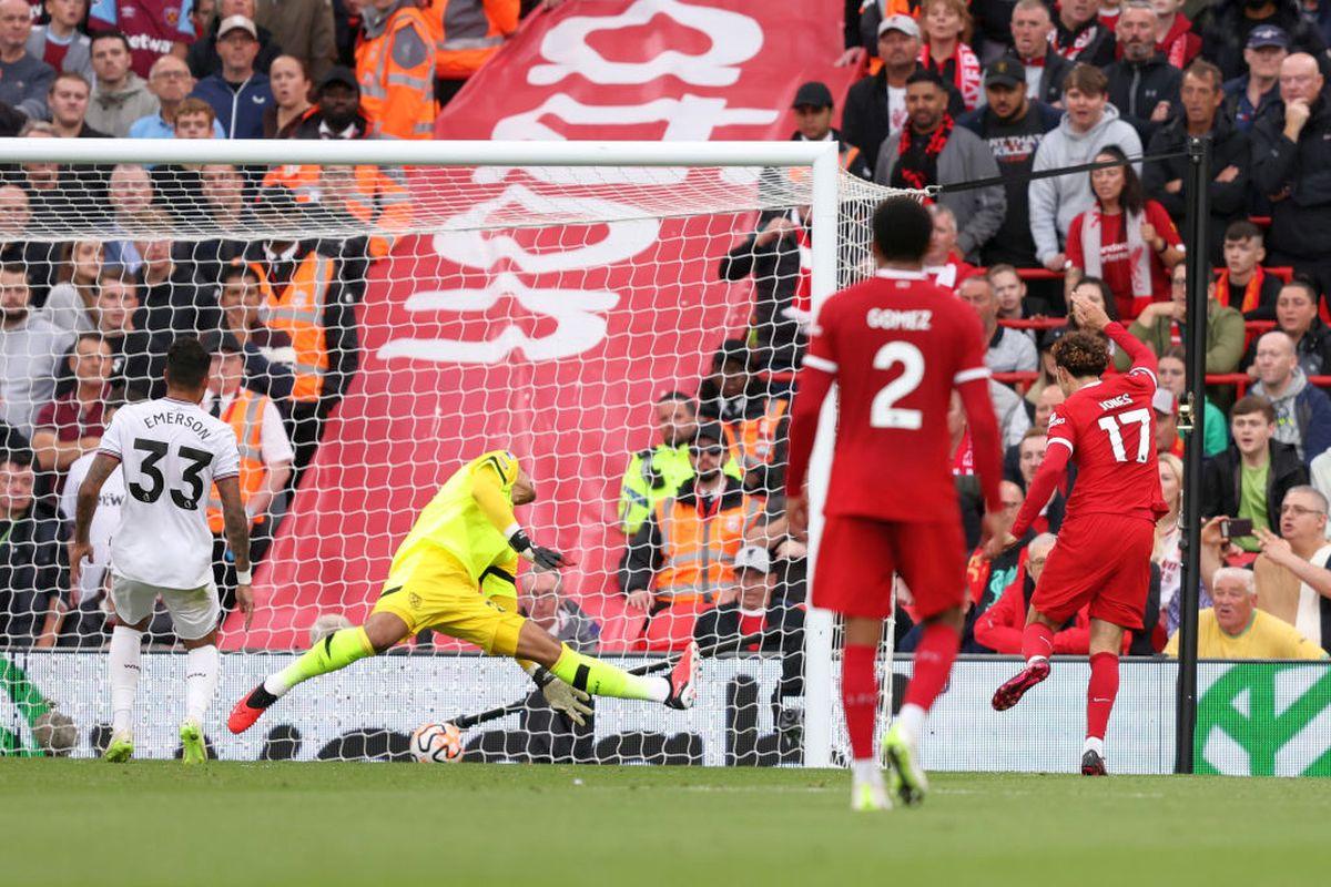 Liverpool - West Ham 3-1 » „Cormoranii” continuă parcursul bun din Premier League, dar rămân în spatele lui Manchester City