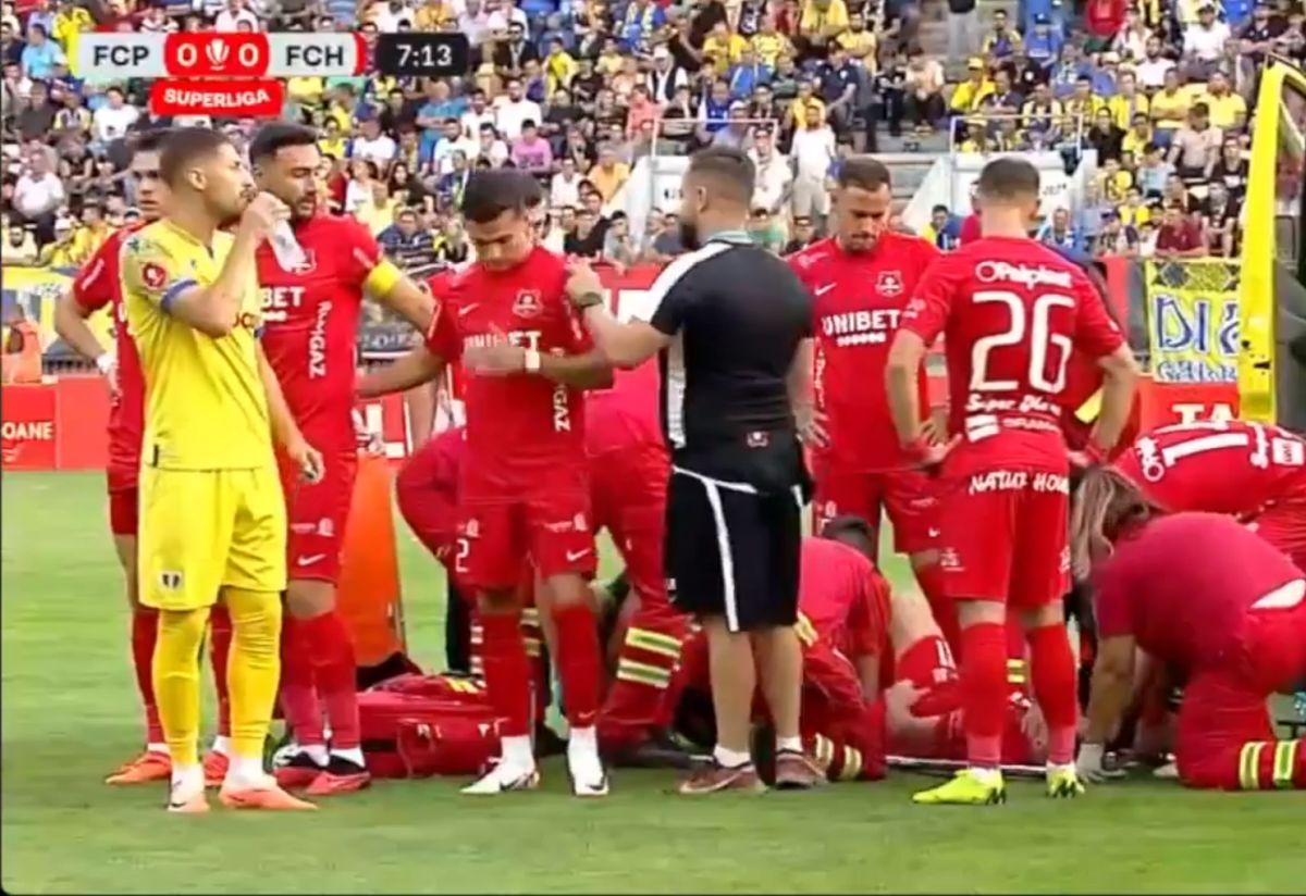 Accidentarea suferită de Dragoș Iancu în Petrolul - Hermannstadt