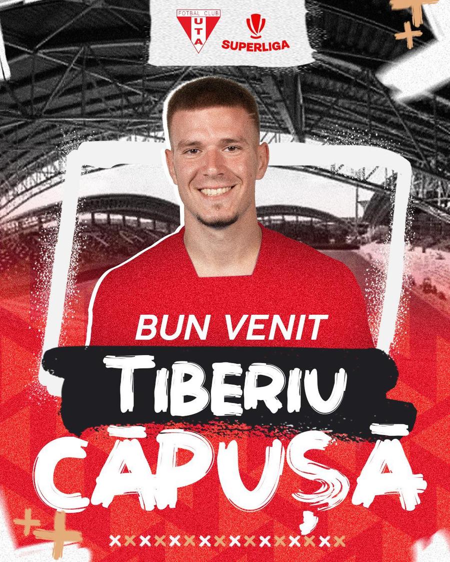 Tiberiu Căpușă, oficial la UTA A jucat în Anglia - România, iar acum a semnat în Superliga