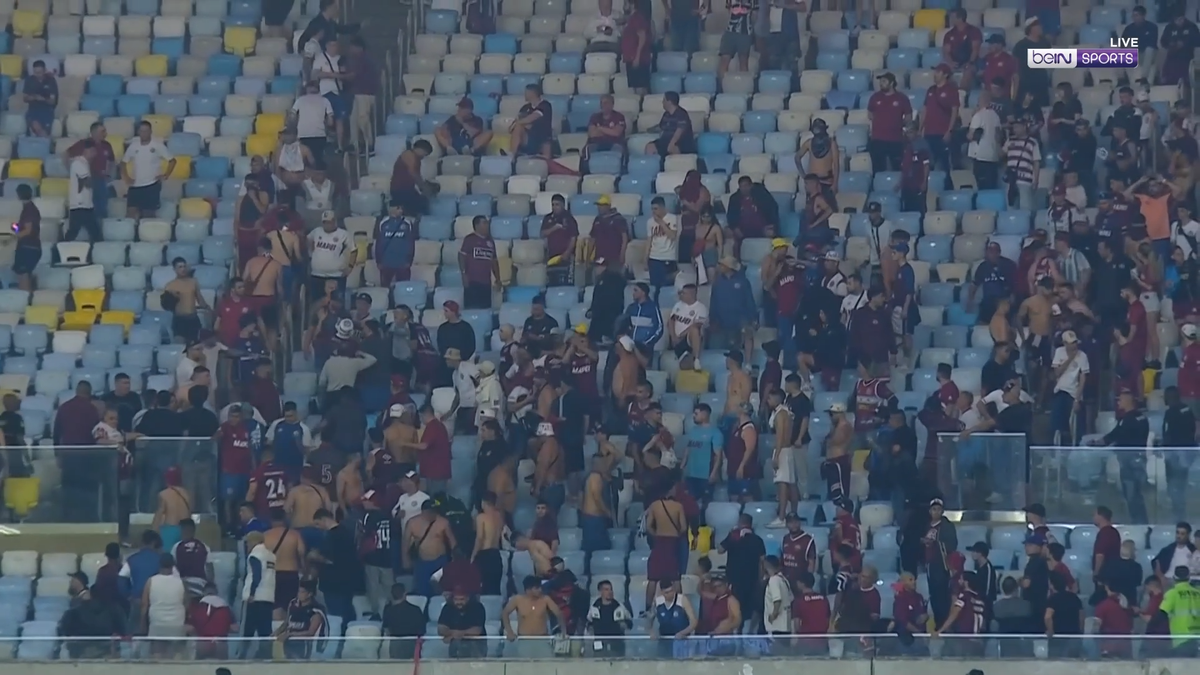 Scene înfiorătoare: bătaie generală în stadion! Suporteri căzuți, sufocați de gazele lacrimogene