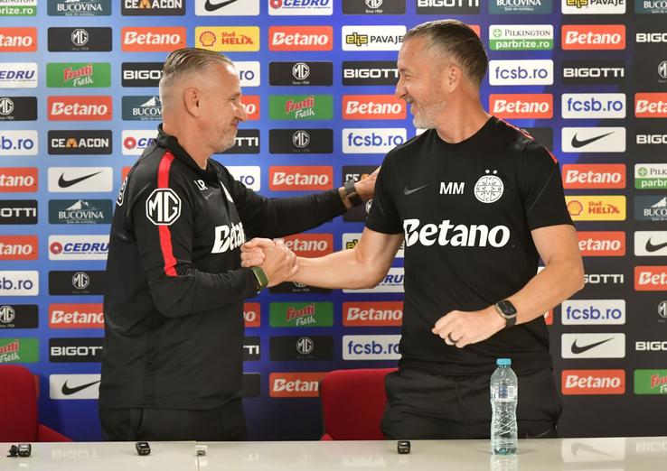 Reghecampf și Mihai Stoica, la prezentarea antrenorului la FCSB/ Foto: Cristi Preda (GSP)