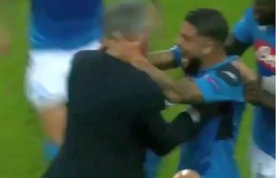 VIDEO Bucuria nebună a lui Insigne! L-a luat de gât pe Ancelotti în stilul Gattuso