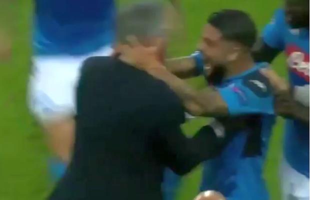 VIDEO Bucuria nebună a lui Insigne! L-a luat de gât pe Ancelotti în stilul Gattuso