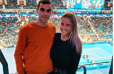 VIDEO + FOTO Dinamovistul Ivan Pesic a urmărit live supermeciul Djokovic - Nadal » Primii doi jucători ai lumii au făcut SHOW în Kazahstan