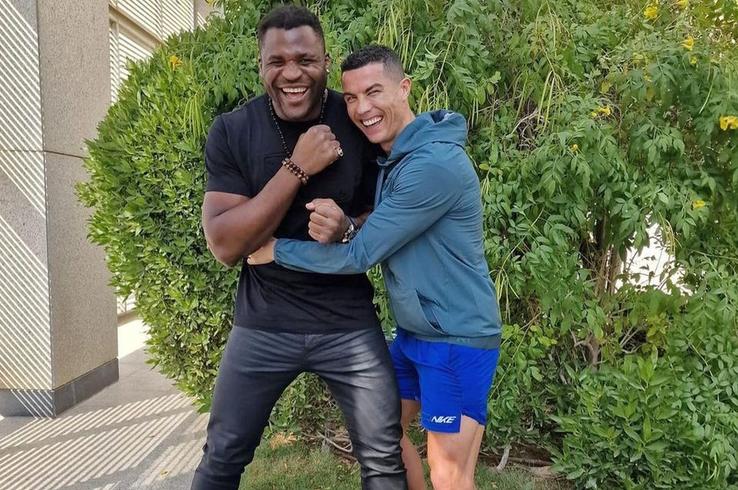 Francis Ngannou și Cristiano Ronaldo, la Riad. 
Foto: Instagram @francisngannou