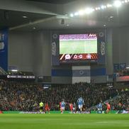 Aproximativ 2.000 de fani români au fost prezenți, joi seară, pe Ibrox Park la meciul Rangers - FCSB. Foto: Cristi Preda (GSP)