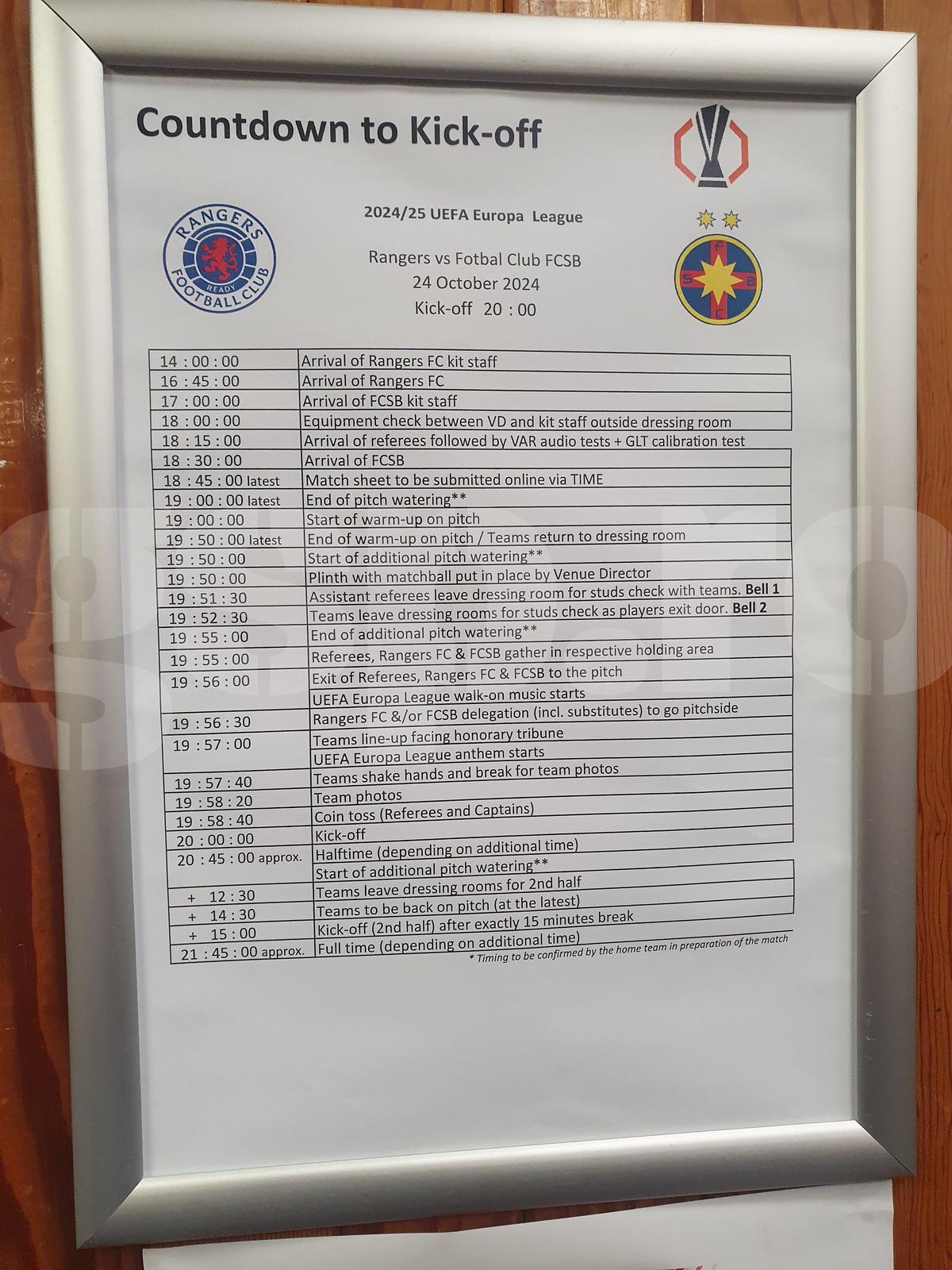 vestiar FCSB Ibrox Park Glasgow