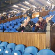 Mihai Stoica, Viorel Hrebenciuc și Dan Idița, prezenți la Rangers - FCSB, foto: Justin Gafiuc