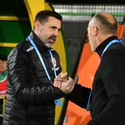 Zeljko Kopic și Bogdan Andone, înaintea meciului tur de la Mioveni, încheiat 1-1 / FOTO: Cristi Preda (GSP)