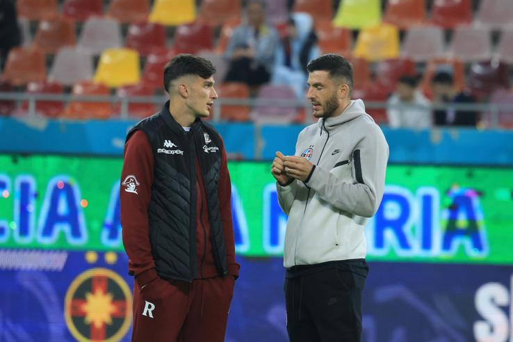Marian Aioani și Mihai Popescu, înainte de FCSB - Rapid/ Foto: Ionuț Iordache (GSP.ro)