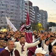 Suporterii rapidiști, show în drumul spre Arena Națională