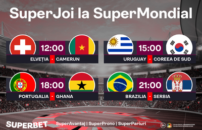 SuperJoi la SuperMondial! Toți ochii pe meciurile zilei și pe SuperPachetul Superbet: SuperAvantaj, SuperProno și SuperPariuri