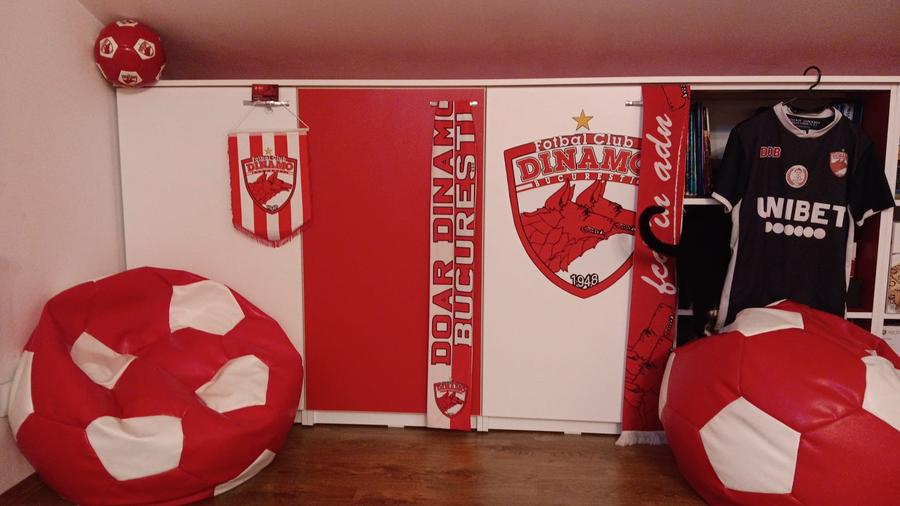 Așa arată o parte din camera lui Luca Olimpicul de 17 ani din galeria lui Dinamo: „Poate voi face destui bani din informatică și o să cumpăr clubul” » Are „vestiarul” lui Dinamo în dormitor