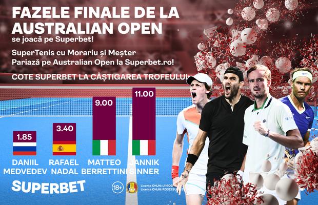 Fazele finale de la Australian Open: cine-l oprește pe Daniil Medvedev? Vezi ce spun Cotele Superbet
