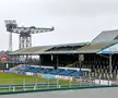 Stadionul Cappielow Park din Morton a fost grav afectat de furtuna Eowyn. Foto: X