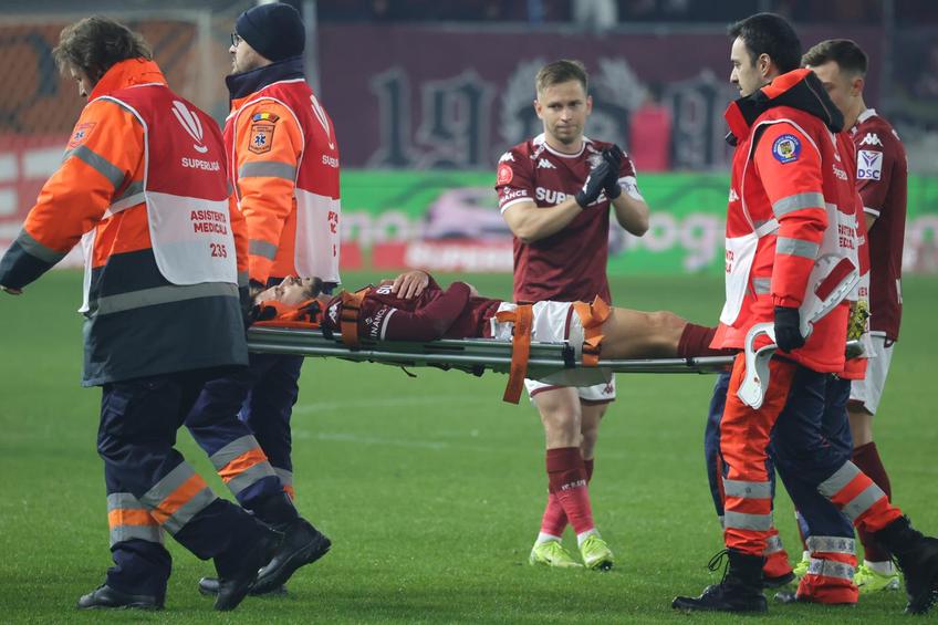 Hromada, accidentat în Rapid - U Craiova / foto: Ionuț Iordache (GSP)