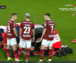 Clipe de panică în Giulești: titularul Rapidului a părăsit terenul pe targă, cu guler cervical