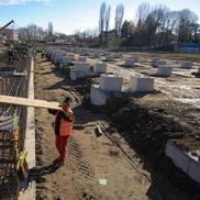 Stadiul lucrărilor la stadionul din Târgoviște în ianuarie 2020