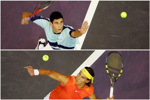Victor Hănescu și Rafael Nadal. Foto: Guliver/GettyImages