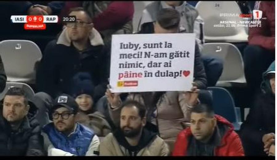 Mesajul serii la Poli Iași - Rapid Mesajul serii la Poli Iași - Rapid » Surpriza pregătită de o microbistă, de Dragobete, pentru soțul rămas acasă