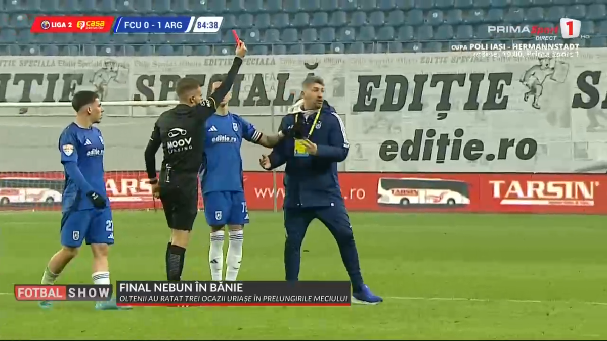 FC Argeș a avut pe teren 12 jucători la meciul cu FCU Craiova