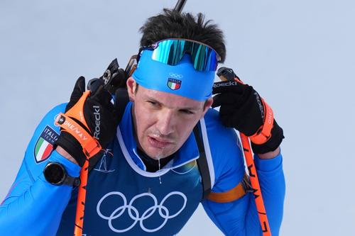 Tommaso Giacomel la finalul unei curse de la JO 2026