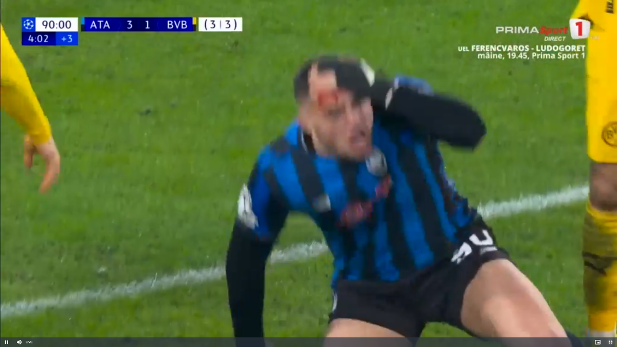 Ramy Bensebaini l-a umplut de sânge pe Lazar Samardzic în Atalanta - Borussia Dortmund