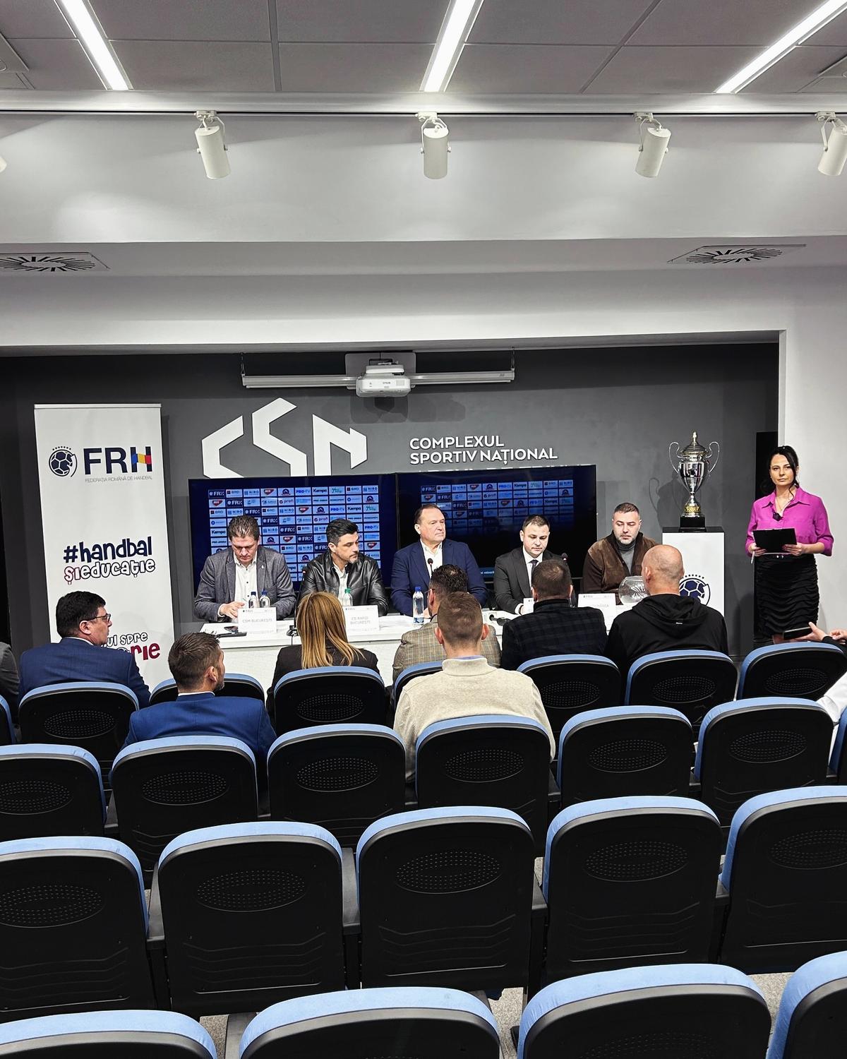 Tragere la sorți Final Four Cupa României handbal / foto: FRH Facebook