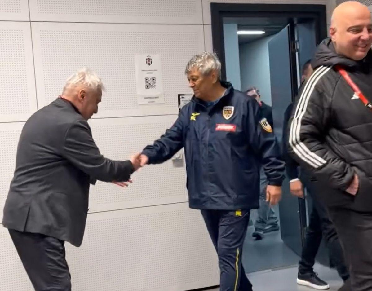 Un jurnalist turc i-a pupat mâna lui Mircea Lucescu la Istanbul