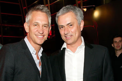 Gary Lineker (stânga) și Jose Mourinho