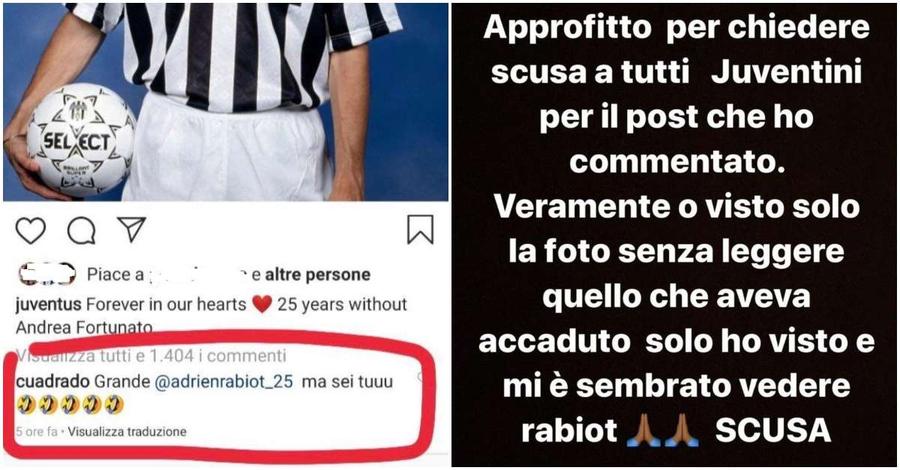 Comentariul lui Cuadrado și scuza ulterioară pe InstaStory Cuadrado s-a făcut de râs cu o glumă deplasată » L-a „confundat” pe Rabiot cu regretatul Fortunato!
