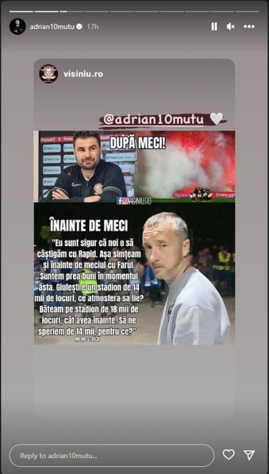 Adrian Mutu, ironie la adresa lui Mihai Stoica: „Înainte și după meci”