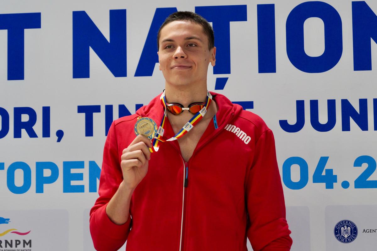 David Popovici, campion național la 100 m liber