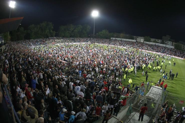 Oțelul Galați a sărbătorit primul titlu din istorie alături de comunitate. FOTO: Cristi Preda - Arhivă Gazeta Sporturilor
