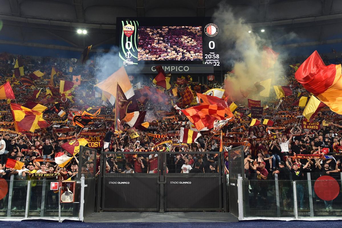 Atmosferă fabuloasă pe Stadio Olimpico, la finala AS Roma - Feyenoord