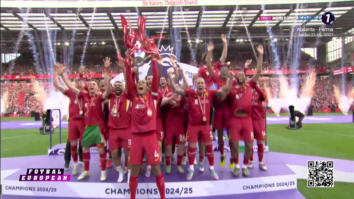 Liverpool a primit trofeul de campioană în Premier League
