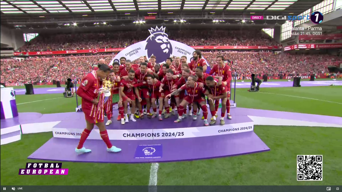 Liverpool a primit trofeul de campioană în Premier League