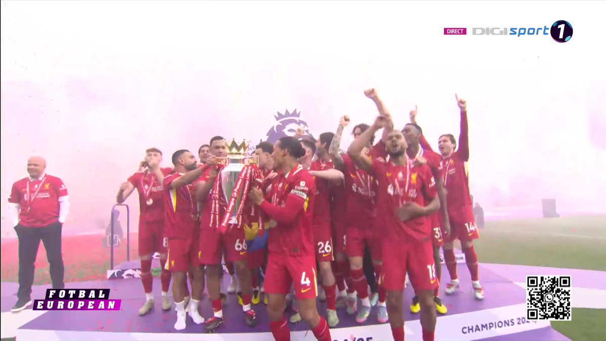 Liverpool a primit trofeul de campioană în Premier League