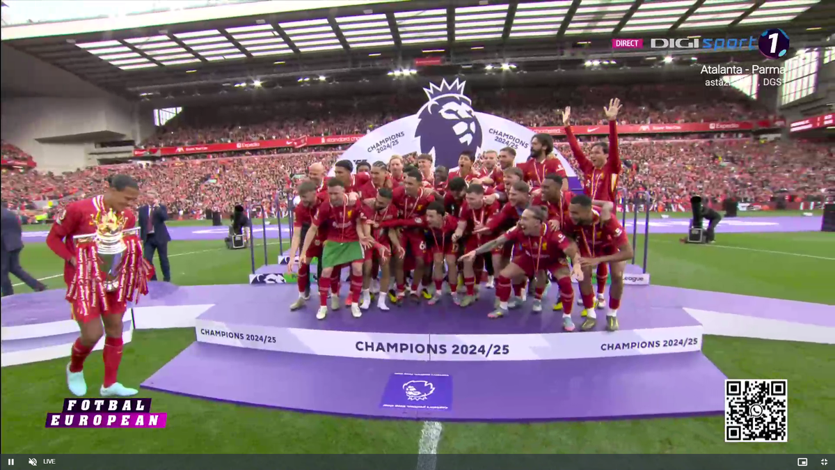 Liverpool a primit trofeul de campioană în Premier League