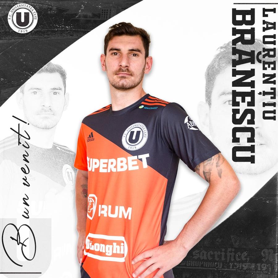Laurențiu Brănescu, prezentat la U Cluj Universitatea Cluj, transfer de la Farul! Lincar a găsit titular pentru un post-cheie