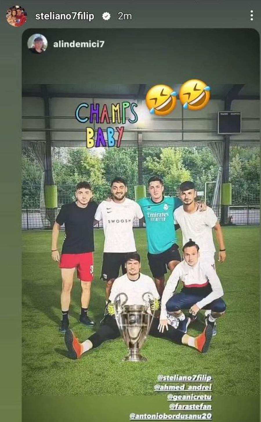 Dinamoviștii, în frunte cu Steliano Filip, au încins o „miuță” pe sintetic: „Campioni, baby!”