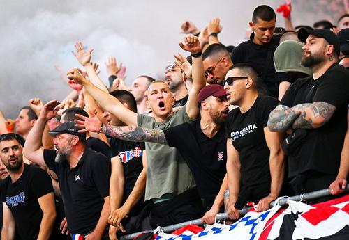 Fanii croați în meciul cu Italia, foto: Guliver/gettyimages
