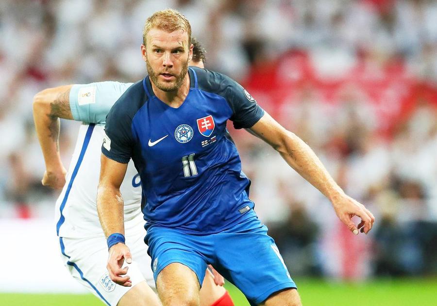 Adam Nemec, pe vremea când juca în echipa națională a Slovaciei, foto: Guliver/gettyimages Adam Nemec pune piciorul în prag, înainte de Slovacia - România: „Nu știm să numărăm până la 4 puncte? De ce nu vor egal?”