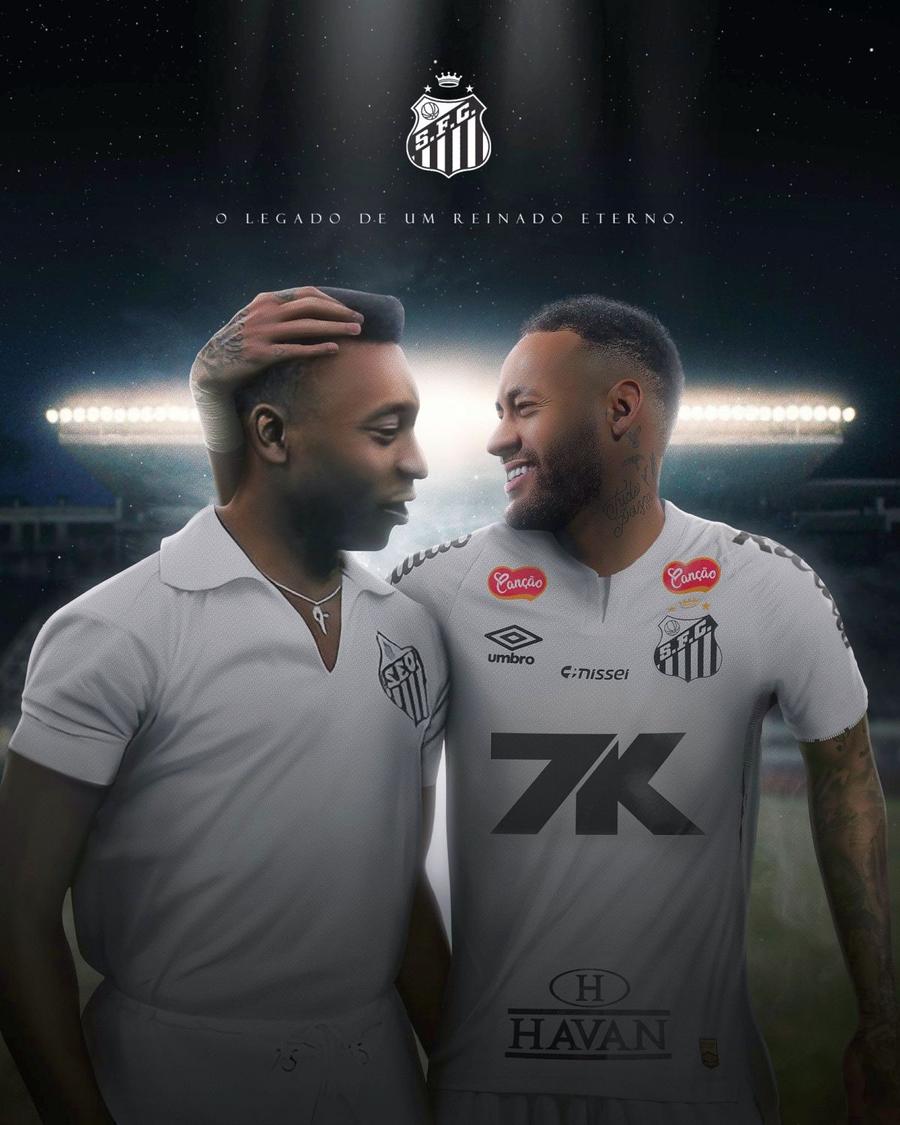 Neymar, alături de Pele în fotomontajul făcut de Santos Neymar a semnat » Clubul a făcut anunțul