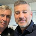 Edi Iordănescu, alături de Carlo Ancelotti, în 2022
