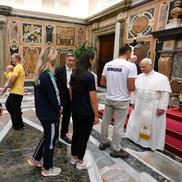 David Popvovici, întâlnire cu Papa Leon al XIV-lea // foto: vaticannews.va