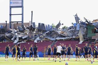 Antrenament lângă ruine la Campionatul Mondial: „Tribuna s-a prăbușit pe partea greșită”
