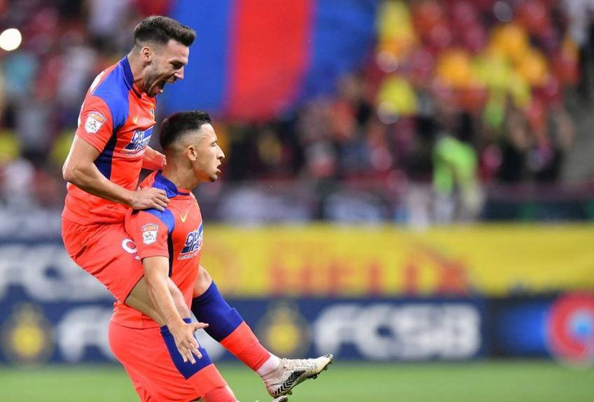 În minutul 7 al derby-ului FCSB - Universitatea Craiova, Olimpiu Moruțan a reușit un eurogol!