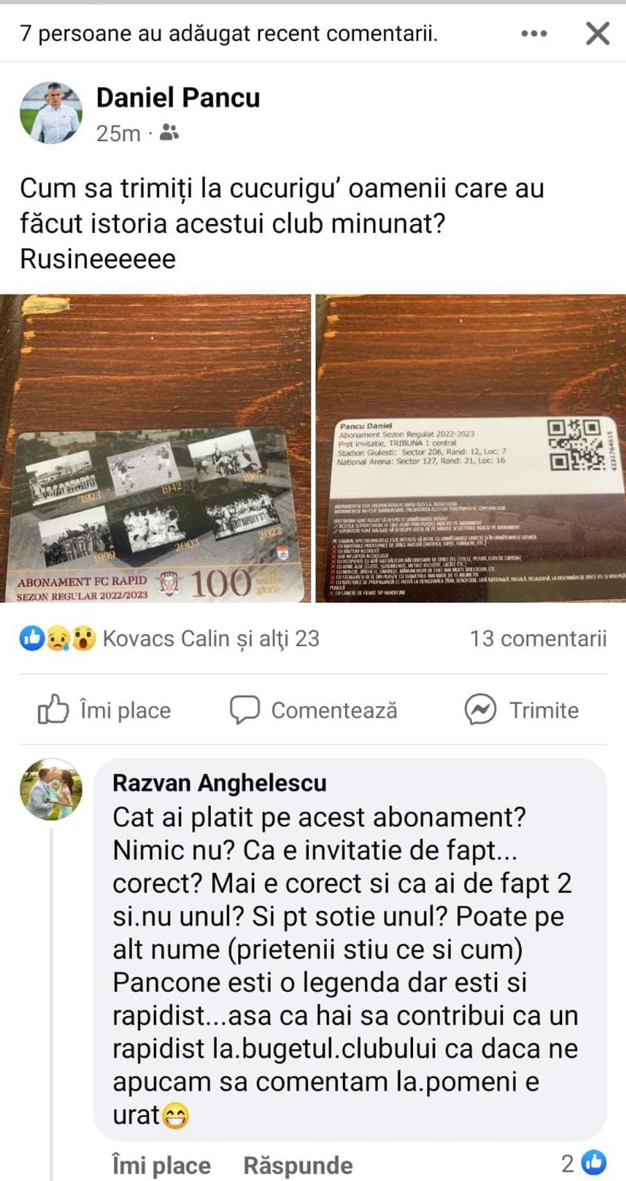 Pancu, revoltat de gestul Rapidului: „Cum să mă trimiți la cucurigu?! Rușine!”