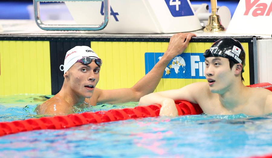 David Popovici și Sunwoo Hwang în 2022 la Budapesta FOTO Imago Images Cu ei se luptă David Popovici pentru aurul la 200 metri liber » Cine sunt adversarii din finala de azi